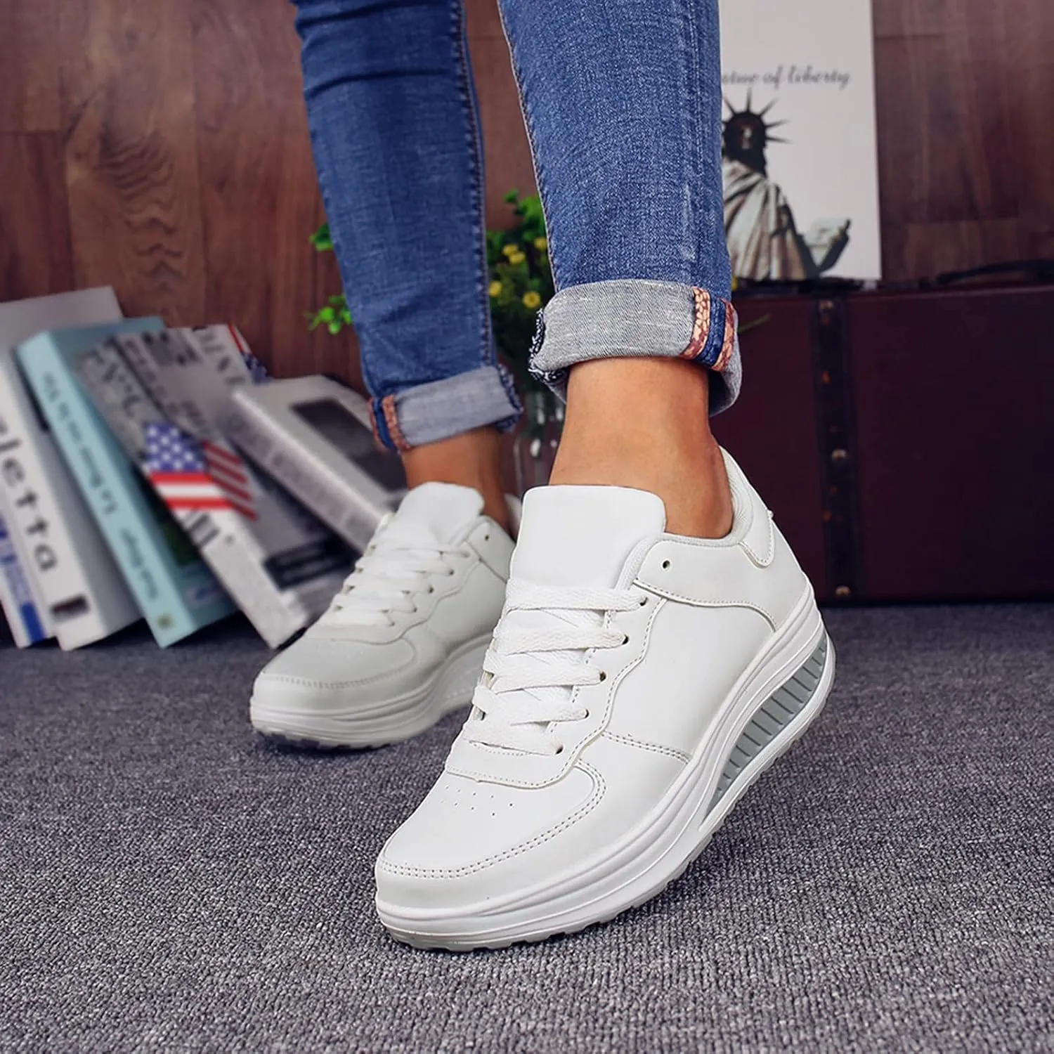 Size 8w Womens High Top Sneakers Slip On Shoes Women Comfortable Winter Slip On Gym Shoes Black Casual Sneakers for Women 2023 Zapatos De Tacones para Mujer Elegantes Negros