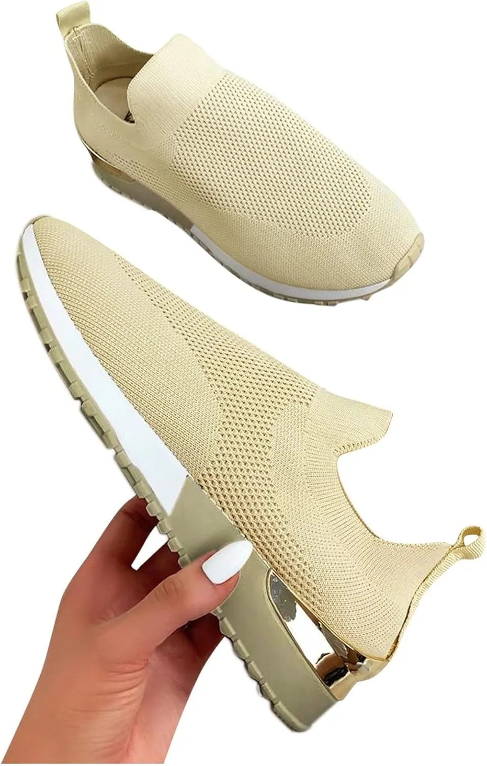 Slip On Casual Shoes Womens White Sneakers Casual Slip On Shoes Women Round Toe Slip On Casual Women Loafers Shoes for Work Womens Walking Sneakers Wide Width