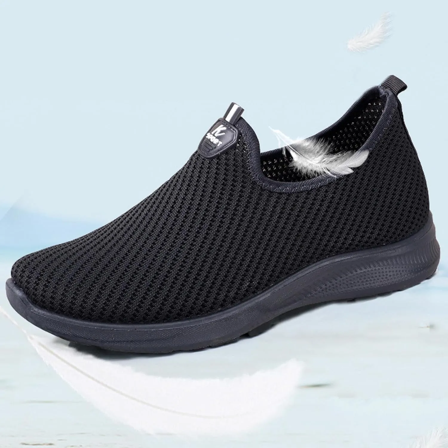 Sneakers Business Breathable Men Sports Shoes Fashionable New Pattern Simple and Pure Color Mesh Breathable and