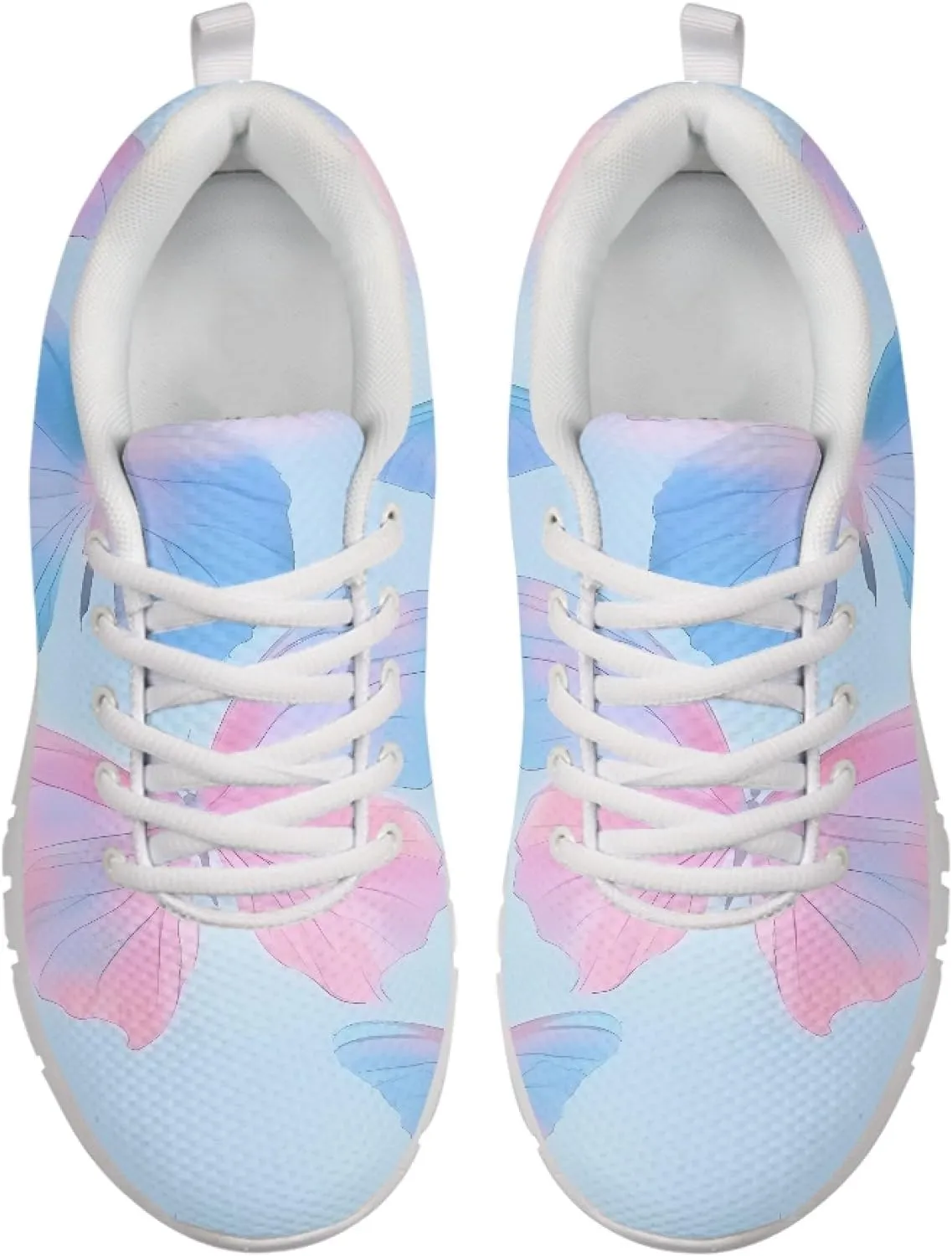 Sports Trainer Running Shoes for Women Teens Girls Causal Travel Sneaker Walking Low Heel Lace up Breathable Flexible