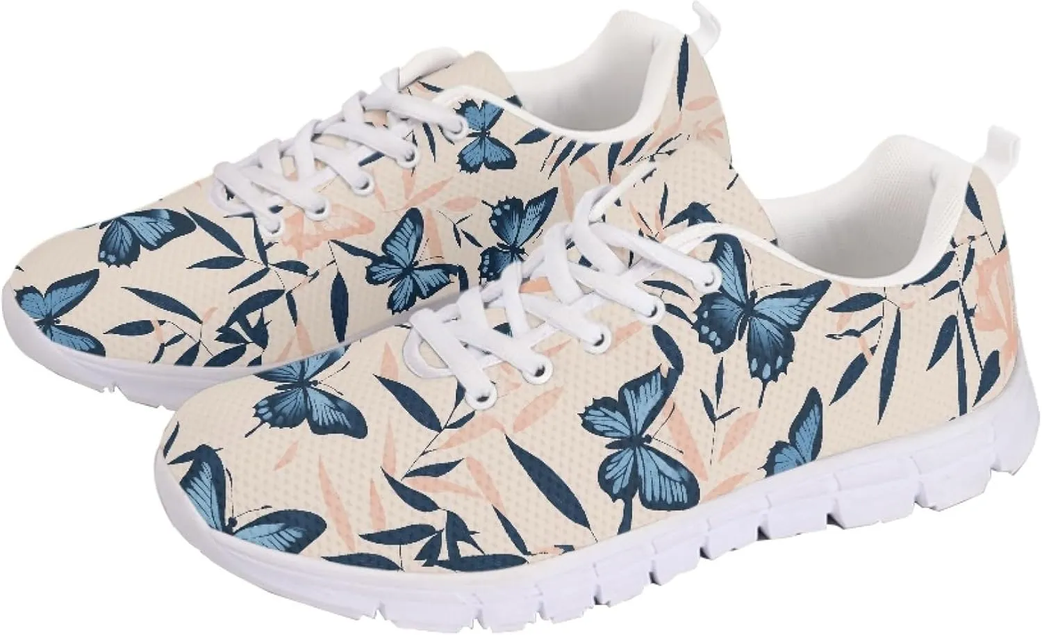 Sports Trainer Running Shoes for Women Teens Girls Causal Travel Sneaker Walking Low Heel Lace up Breathable Flexible