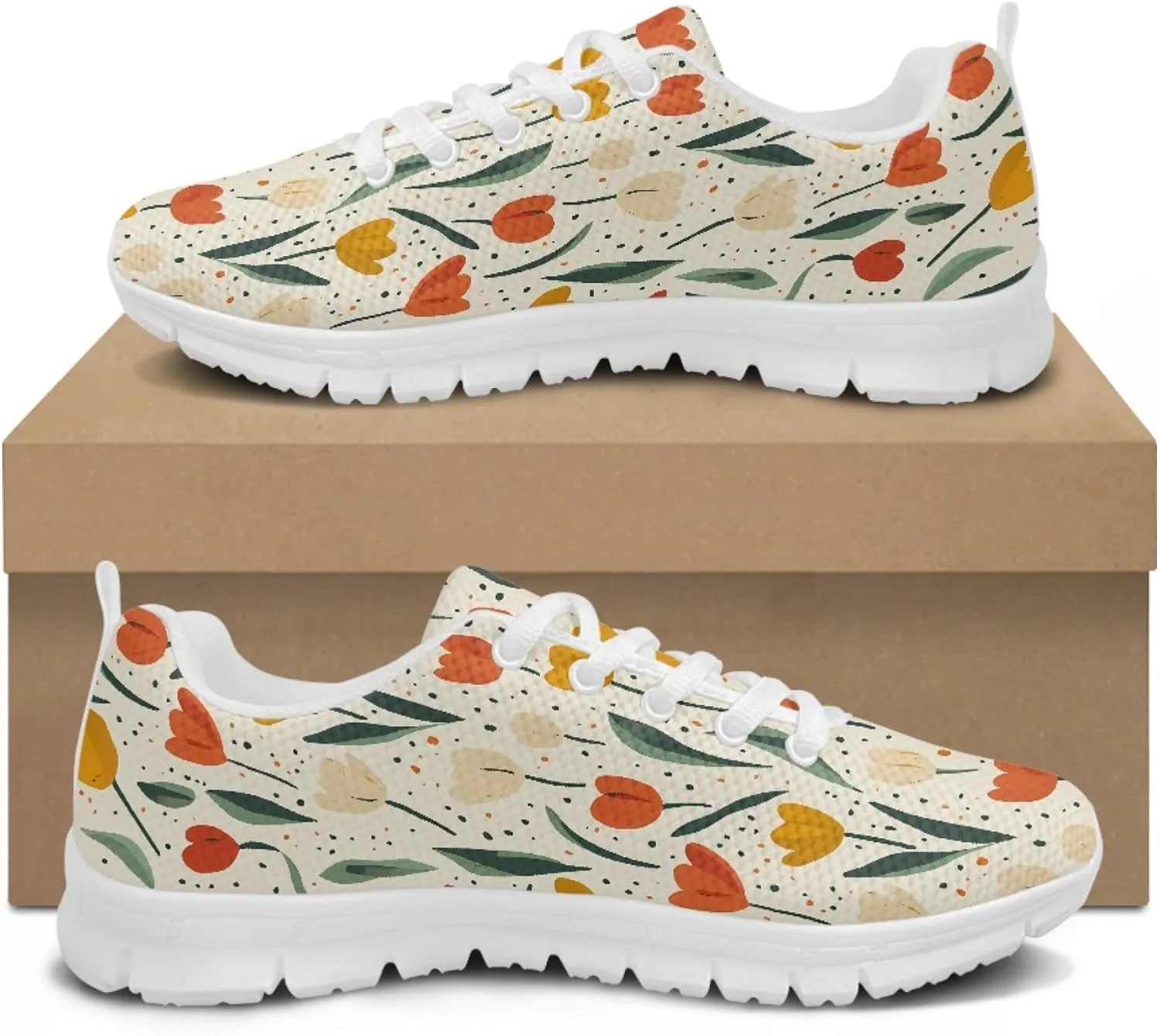 Sports Trainer Running Shoes for Women Teens Girls Causal Travel Sneaker Walking Low Heel Lace up Breathable Flexible