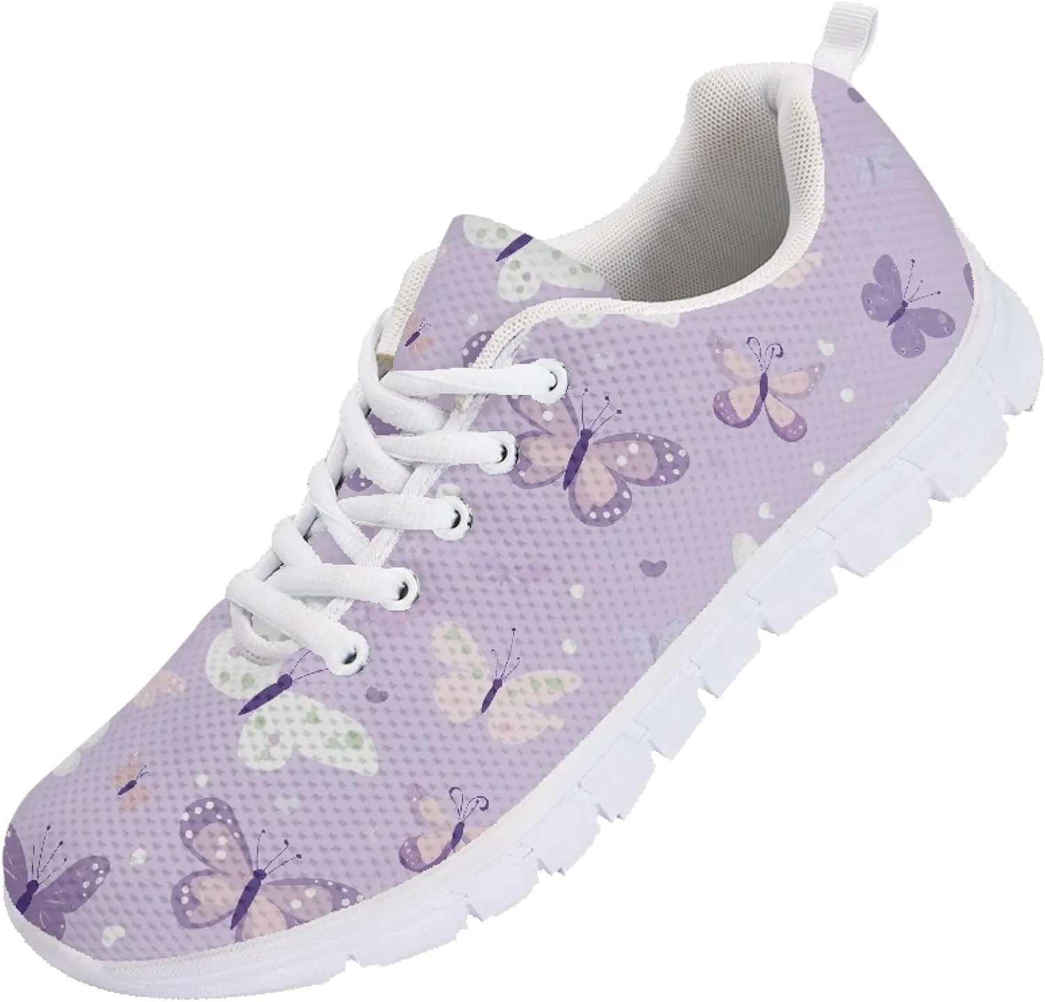 Sports Trainer Running Shoes for Women Teens Girls Causal Travel Sneaker Walking Low Heel Lace up Breathable Flexible