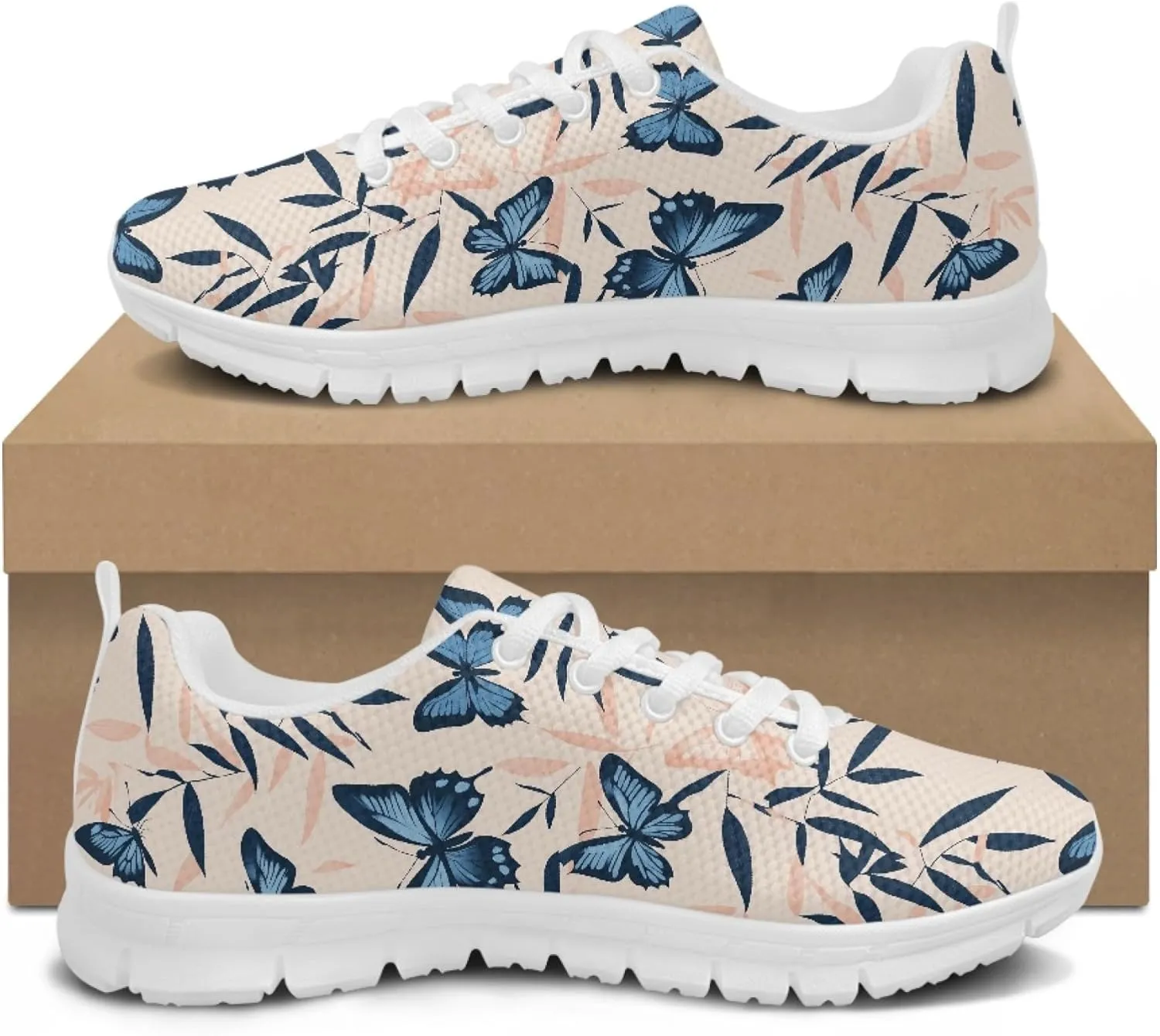 Sports Trainer Running Shoes for Women Teens Girls Causal Travel Sneaker Walking Low Heel Lace up Breathable Flexible