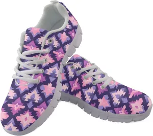 Sports Trainer Running Shoes for Women Teens Girls Causal Travel Sneaker Walking Low Heel Lace up Breathable Flexible