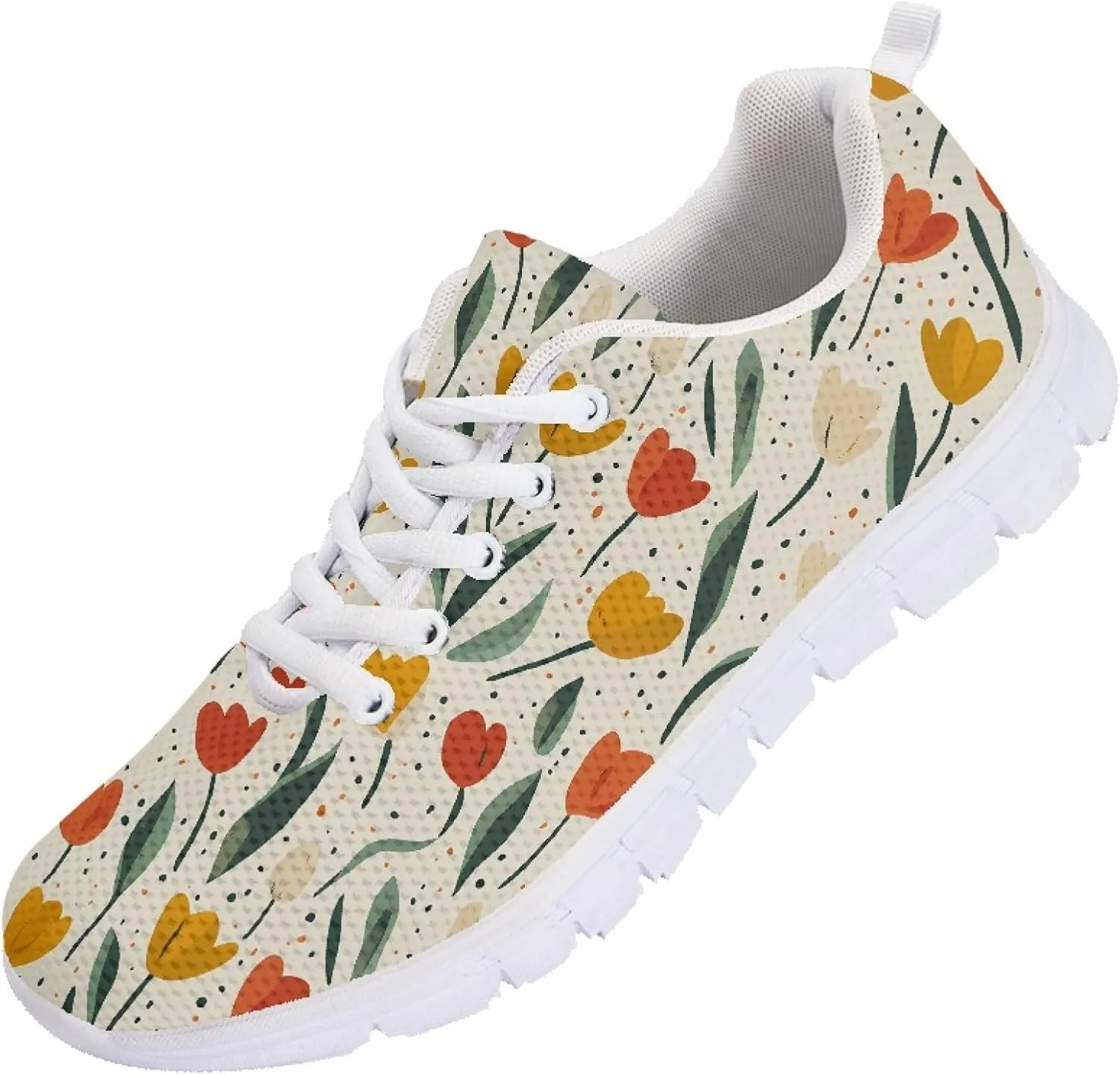 Sports Trainer Running Shoes for Women Teens Girls Causal Travel Sneaker Walking Low Heel Lace up Breathable Flexible