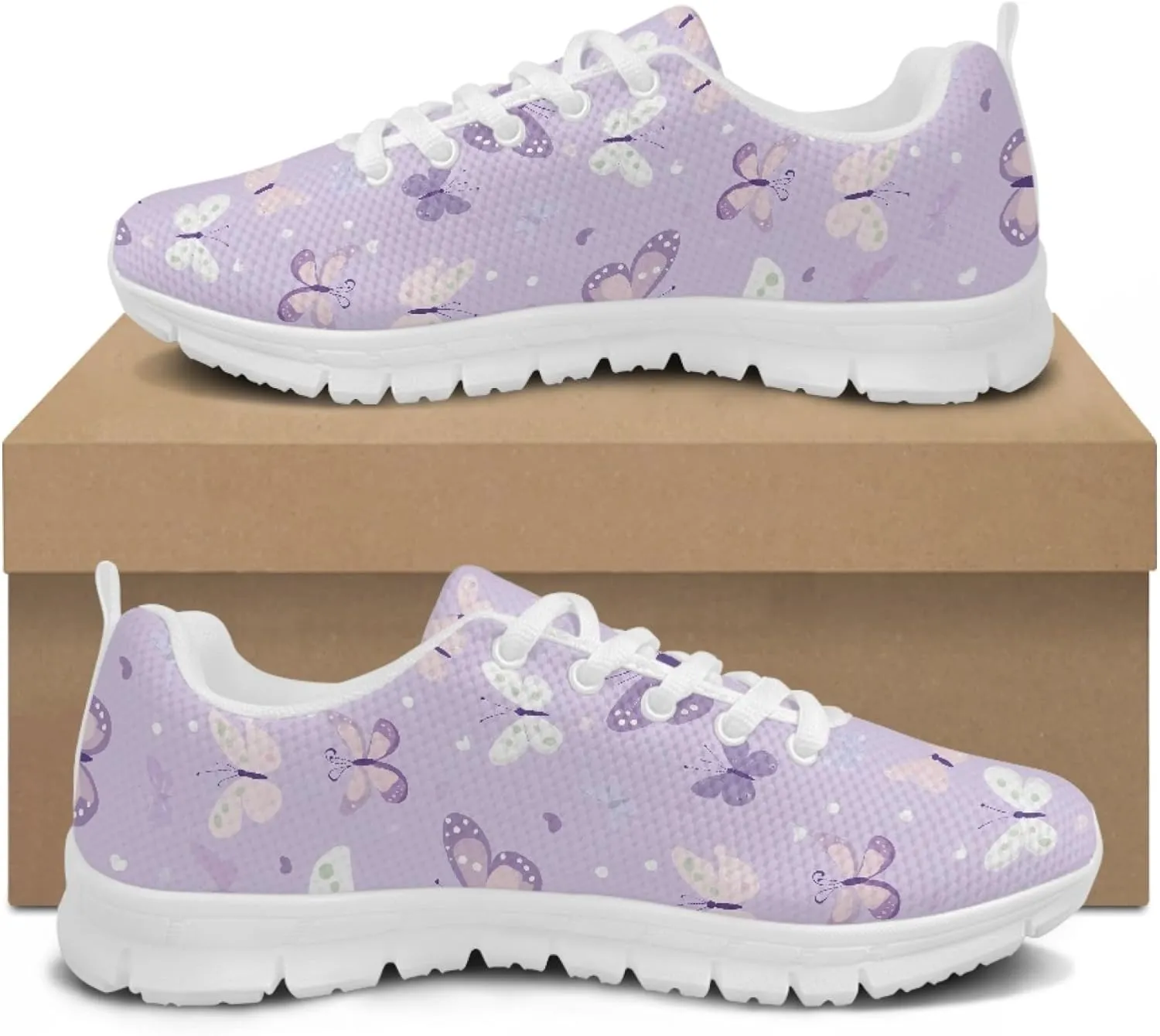 Sports Trainer Running Shoes for Women Teens Girls Causal Travel Sneaker Walking Low Heel Lace up Breathable Flexible