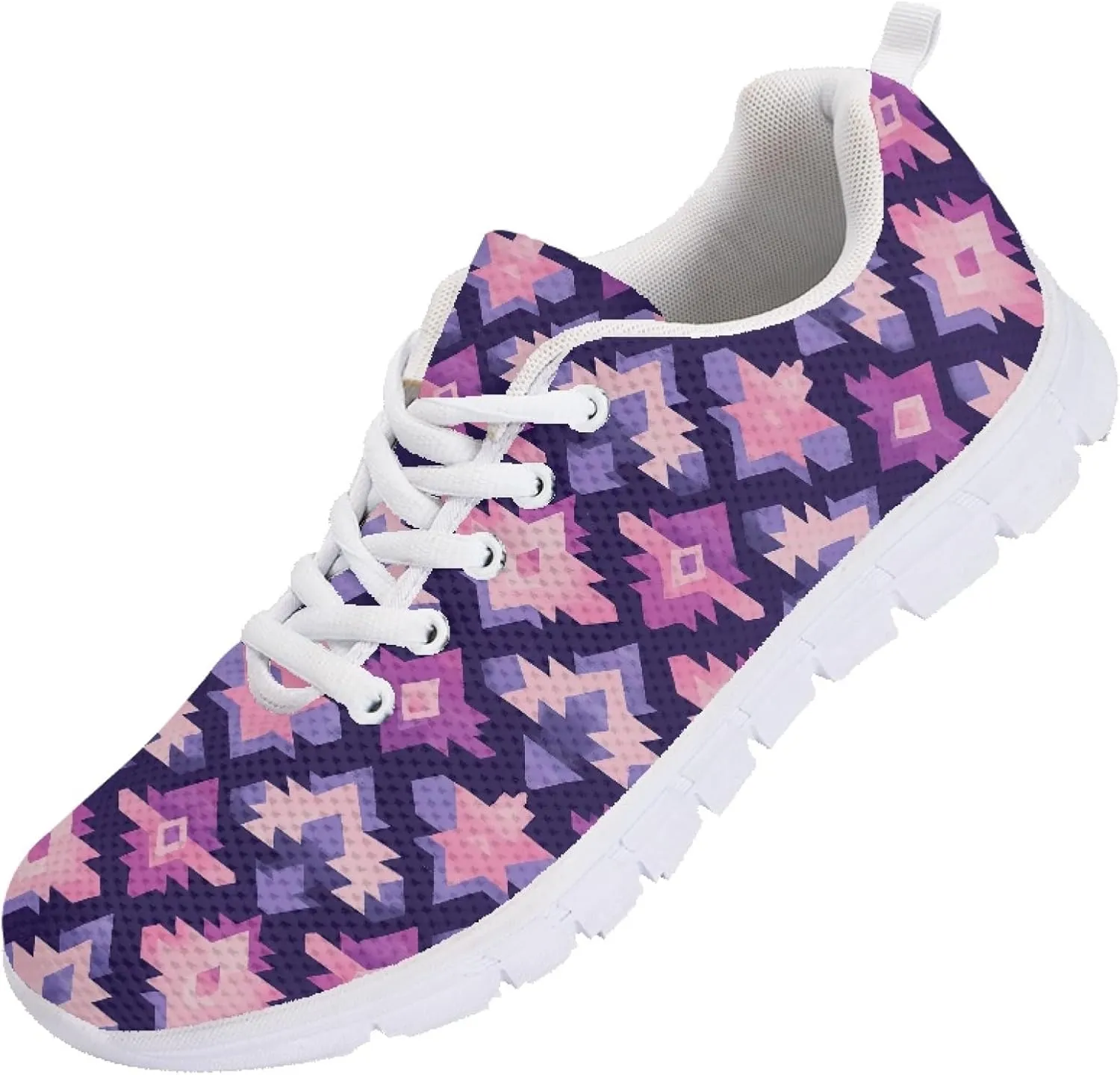Sports Trainer Running Shoes for Women Teens Girls Causal Travel Sneaker Walking Low Heel Lace up Breathable Flexible