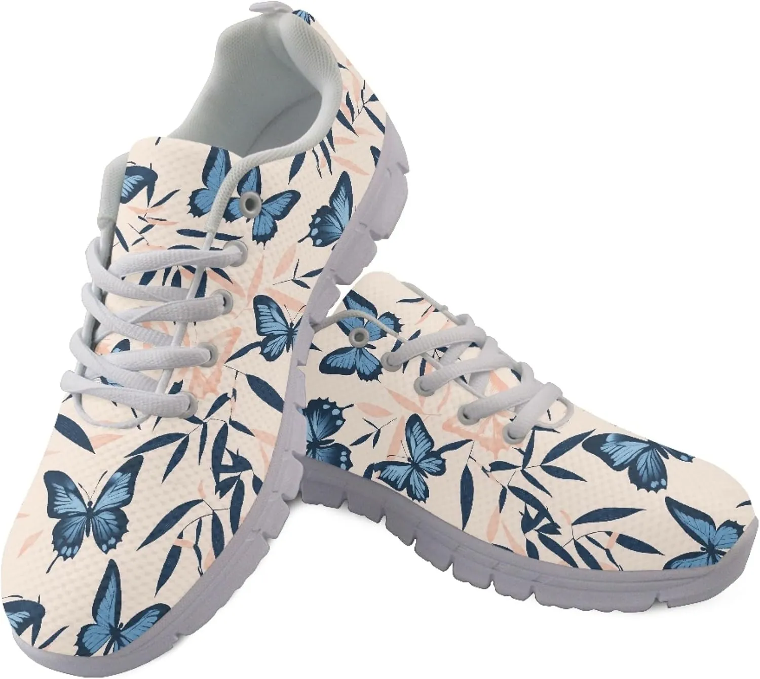 Sports Trainer Running Shoes for Women Teens Girls Causal Travel Sneaker Walking Low Heel Lace up Breathable Flexible