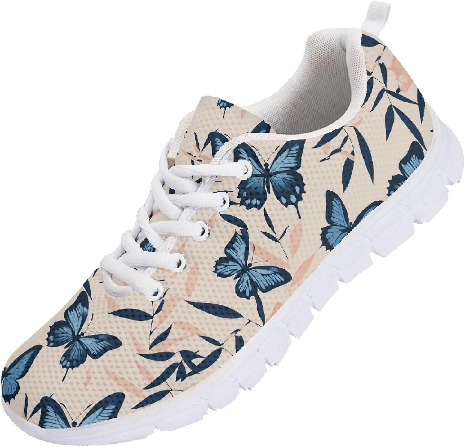 Sports Trainer Running Shoes for Women Teens Girls Causal Travel Sneaker Walking Low Heel Lace up Breathable Flexible