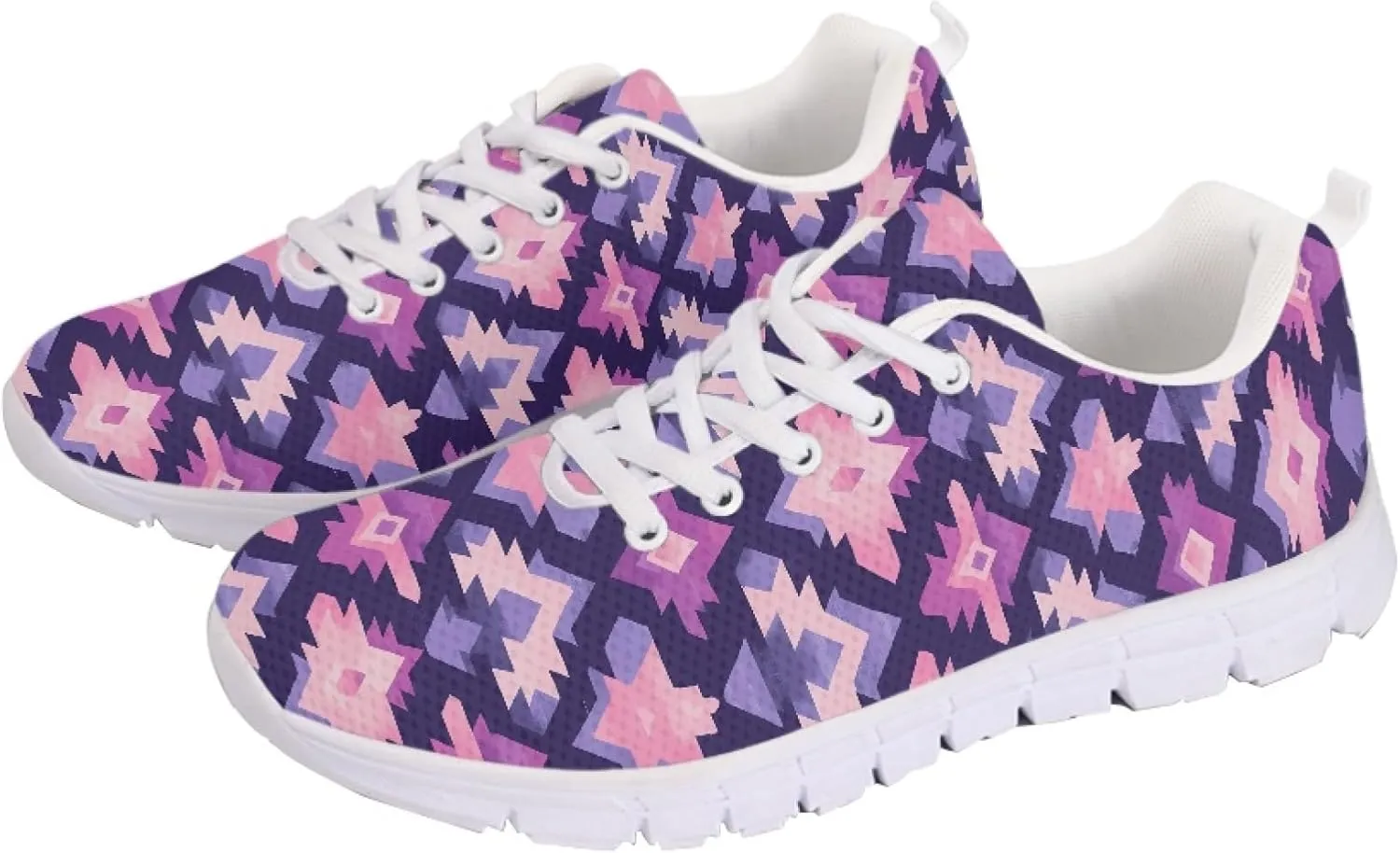 Sports Trainer Running Shoes for Women Teens Girls Causal Travel Sneaker Walking Low Heel Lace up Breathable Flexible