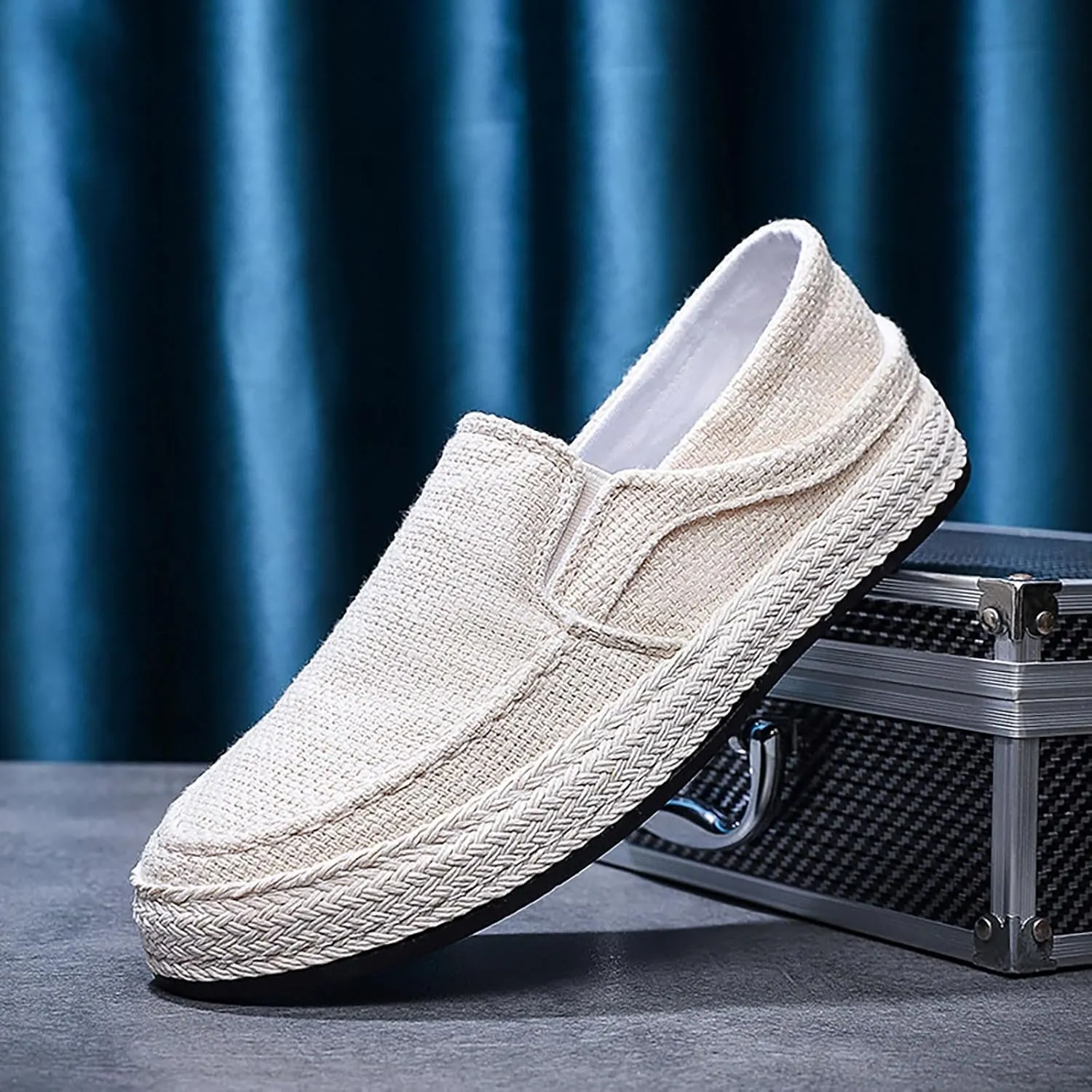 Tennis Walking Shoes 2022 Men's New Spring and Fisherman's Shoes Canvas Thick Soled Slip On