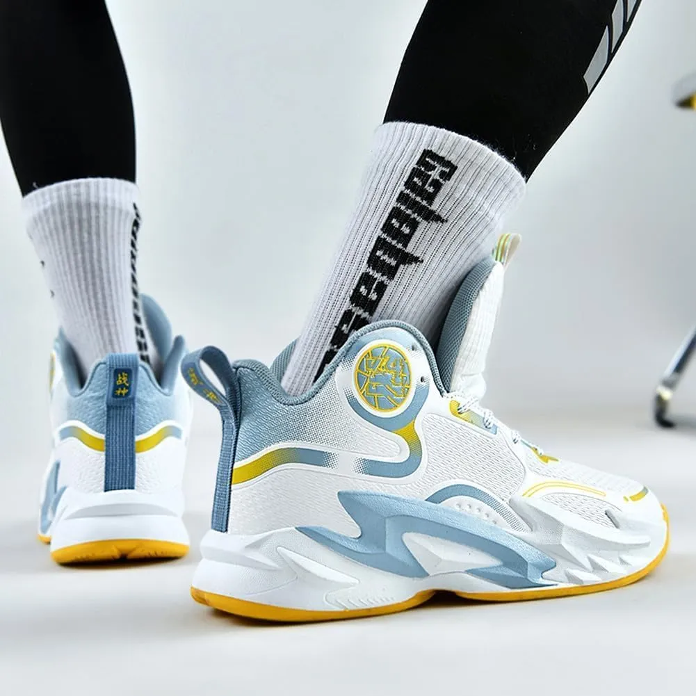 Unisex High Top Breathable Mesh Basketball Shoes Lightweight Shock Absorption and Training Sneakers