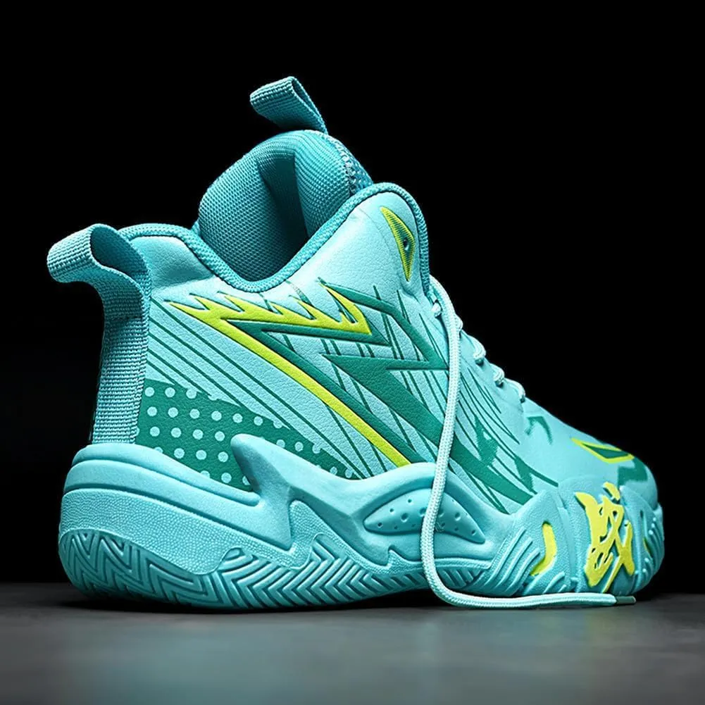 Unisex High Top Breathable Mesh Basketball Shoes Lightweight Shock Absorption and Training Sneakers
