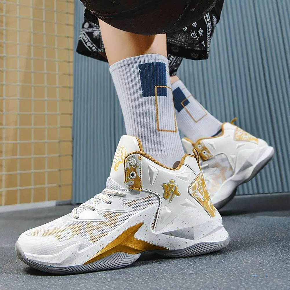 VAXAV Unisex High Top Basketball Shoes Outdoor Sports Sneakers Athletic Running Tennis Shoes