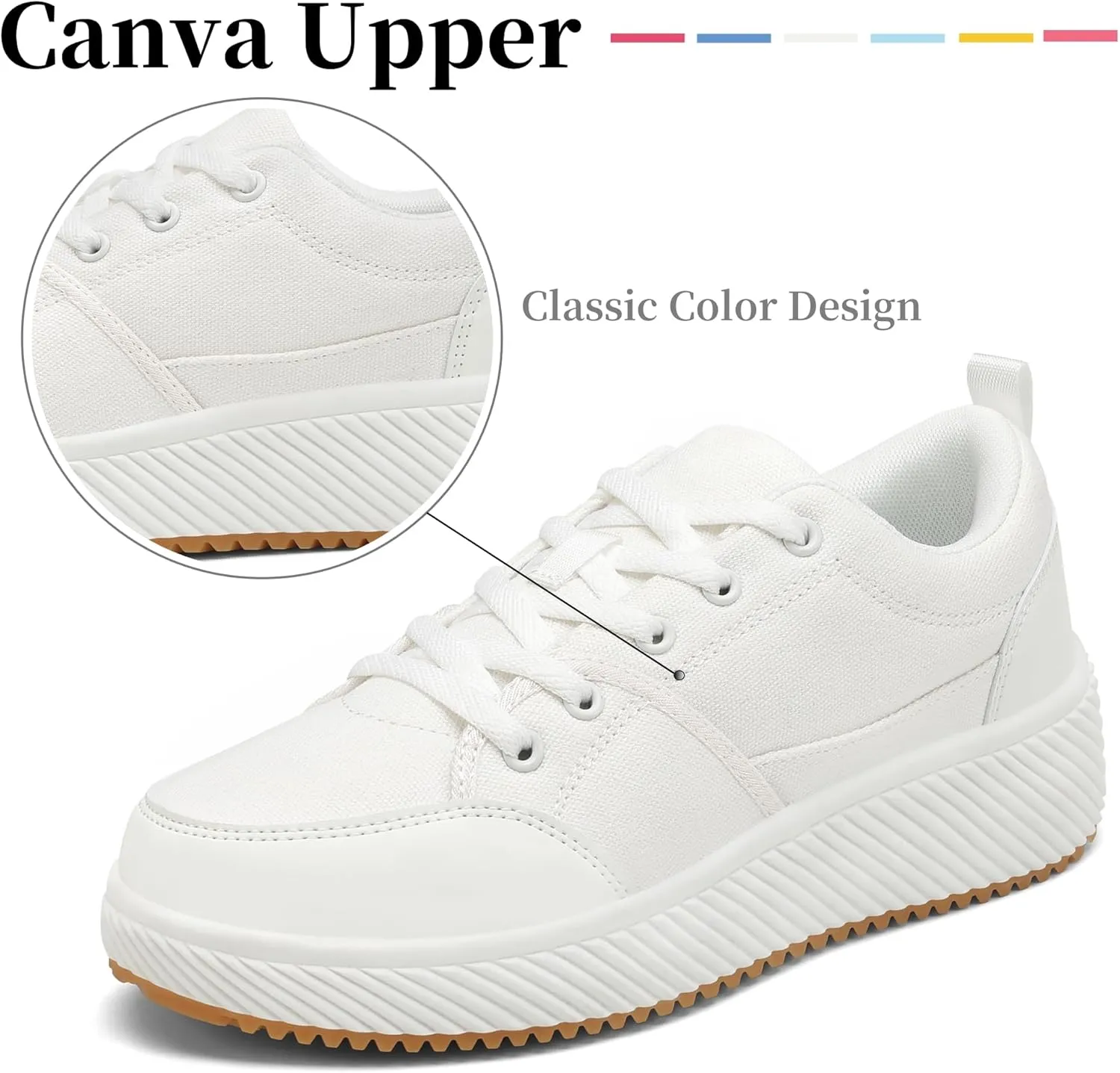 VZQ Platform Sneakers for Women,Comfortable Low Top Braided Womens Chunky Sneakers Casual Classic Tennis Shoes for Walking