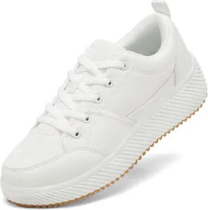 VZQ Platform Sneakers for Women,Comfortable Low Top Braided Womens Chunky Sneakers Casual Classic Tennis Shoes for Walking