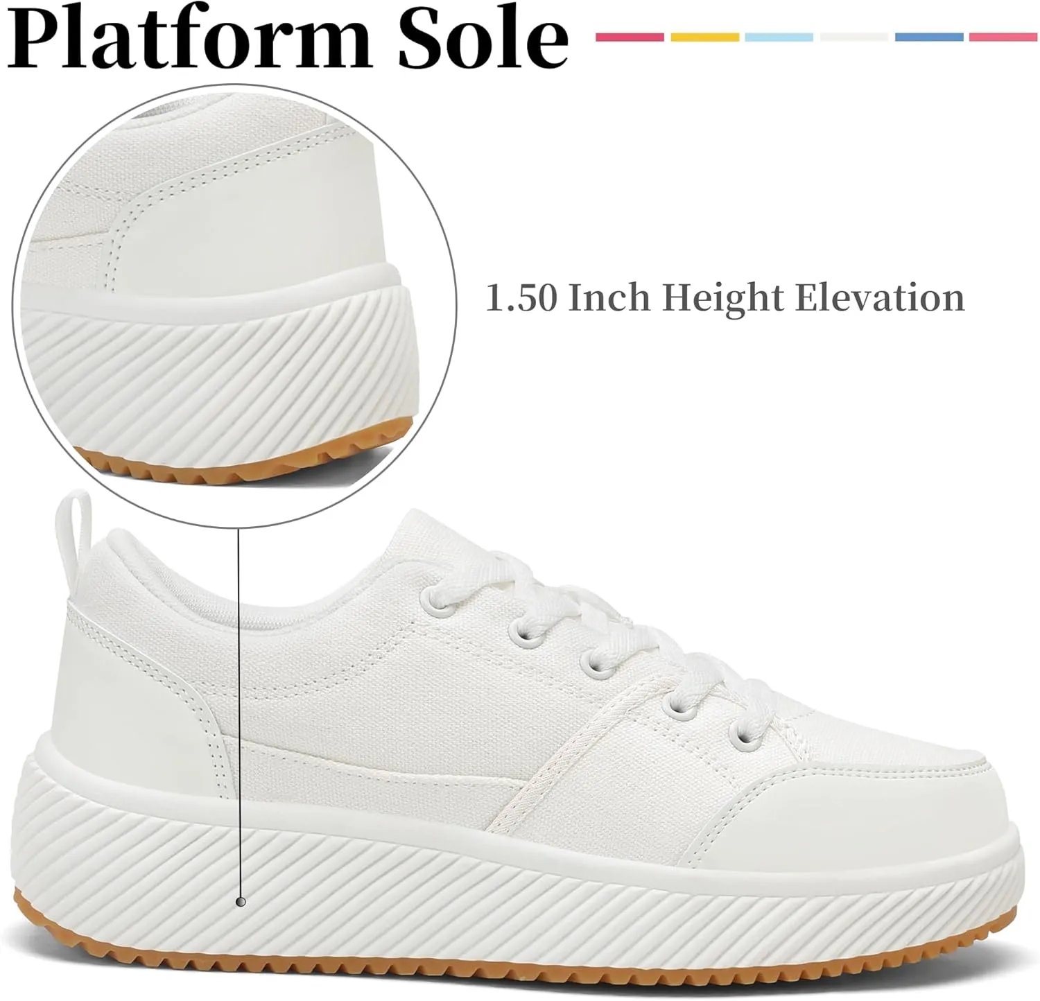 VZQ Platform Sneakers for Women,Comfortable Low Top Braided Womens Chunky Sneakers Casual Classic Tennis Shoes for Walking