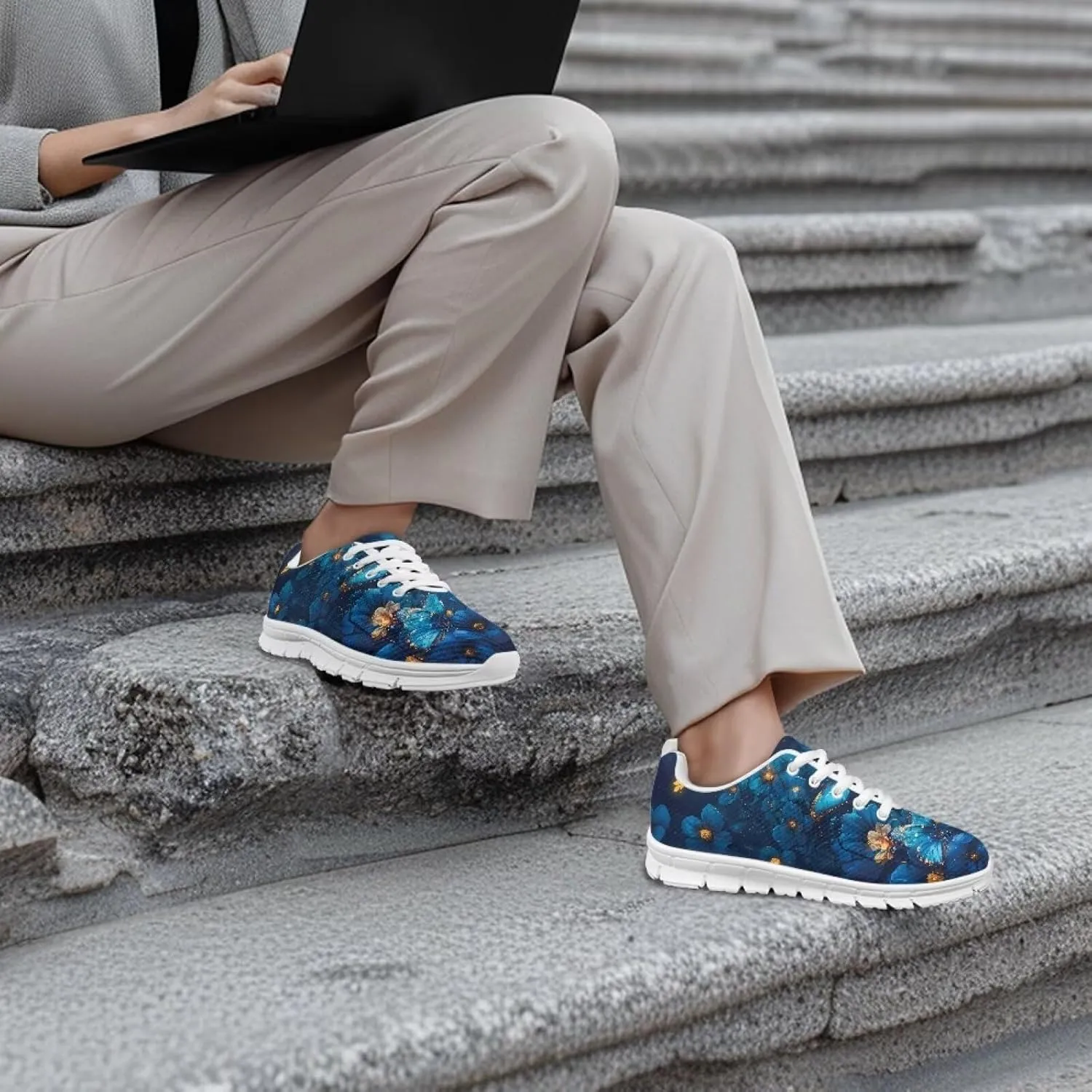 Walking Shoes Lightweight Cushioned Athletic Sneakers Women Casual Anti-Slip Camping Shoes for Travel US 5-12 White Sole