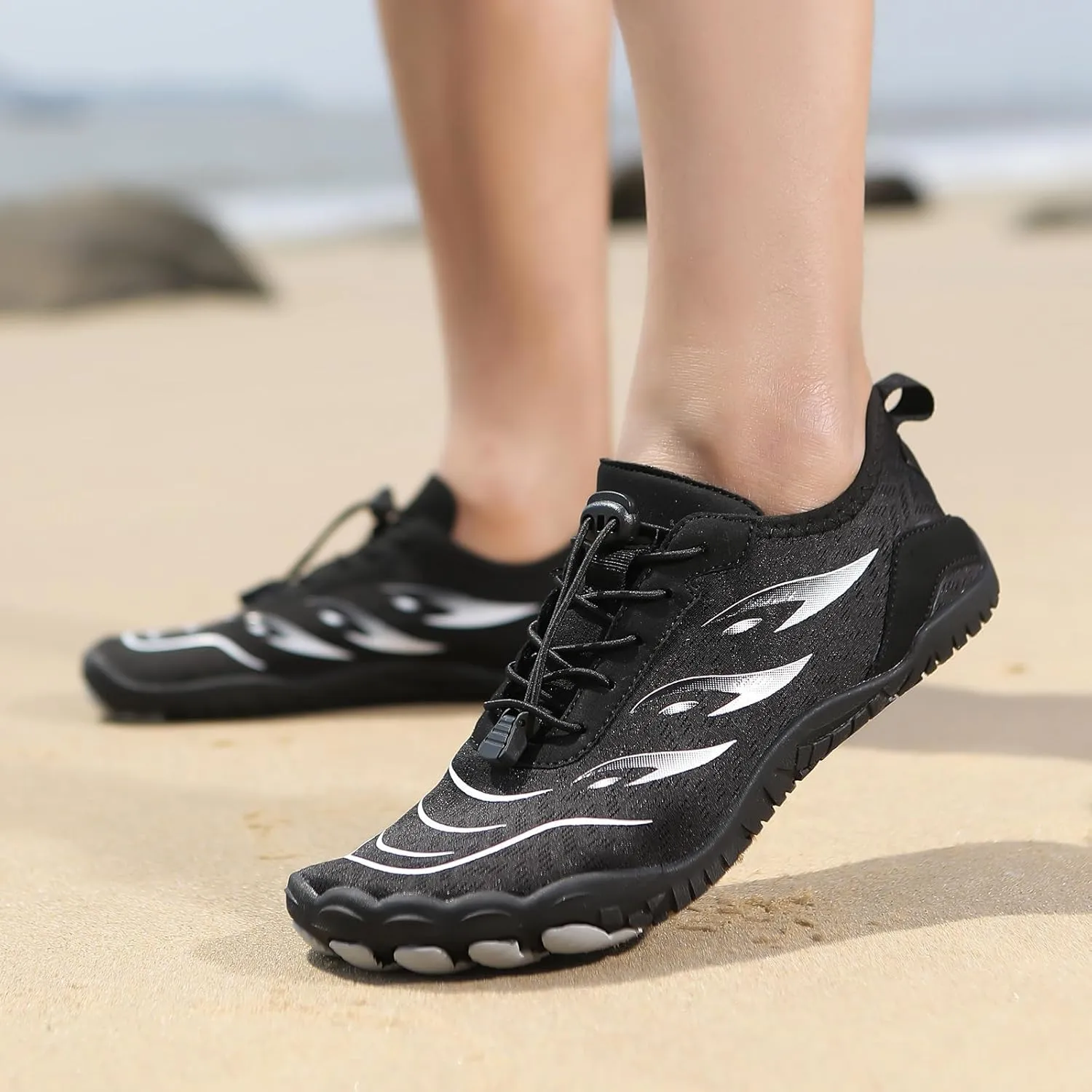 Water Shoes for Women Wide Width, Lightweight Non Slip Shoes, Barefoot Footwear Neuropathy, Grounded Footwear for Women, Zero Drop Beach Walking Shoe, Athletic Sneakers for Running Walking Hiking