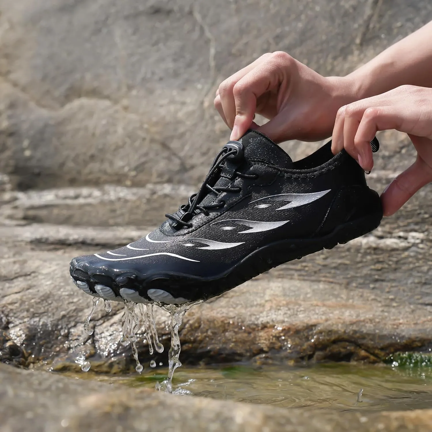 Water Shoes for Women Wide Width, Lightweight Non Slip Shoes, Barefoot Footwear Neuropathy, Grounded Footwear for Women, Zero Drop Beach Walking Shoe, Athletic Sneakers for Running Walking Hiking