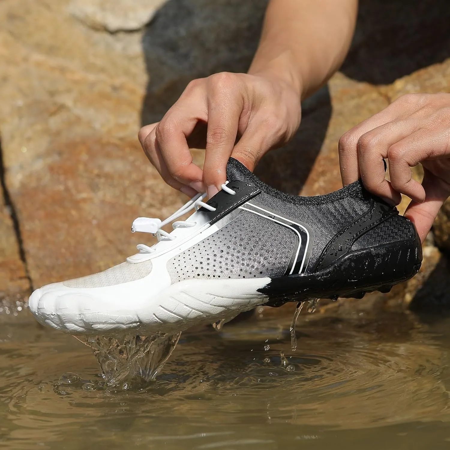 Water Shoes Mens Womens Beach Swim Shoes Non Slip Quick-Dry,Aqua Socks Pool Shoe for Wading Diving Yoga Aerobics Lightweight Couples Summer Breathable Hiking Shoe Indoor Fitness Comfy Footwear