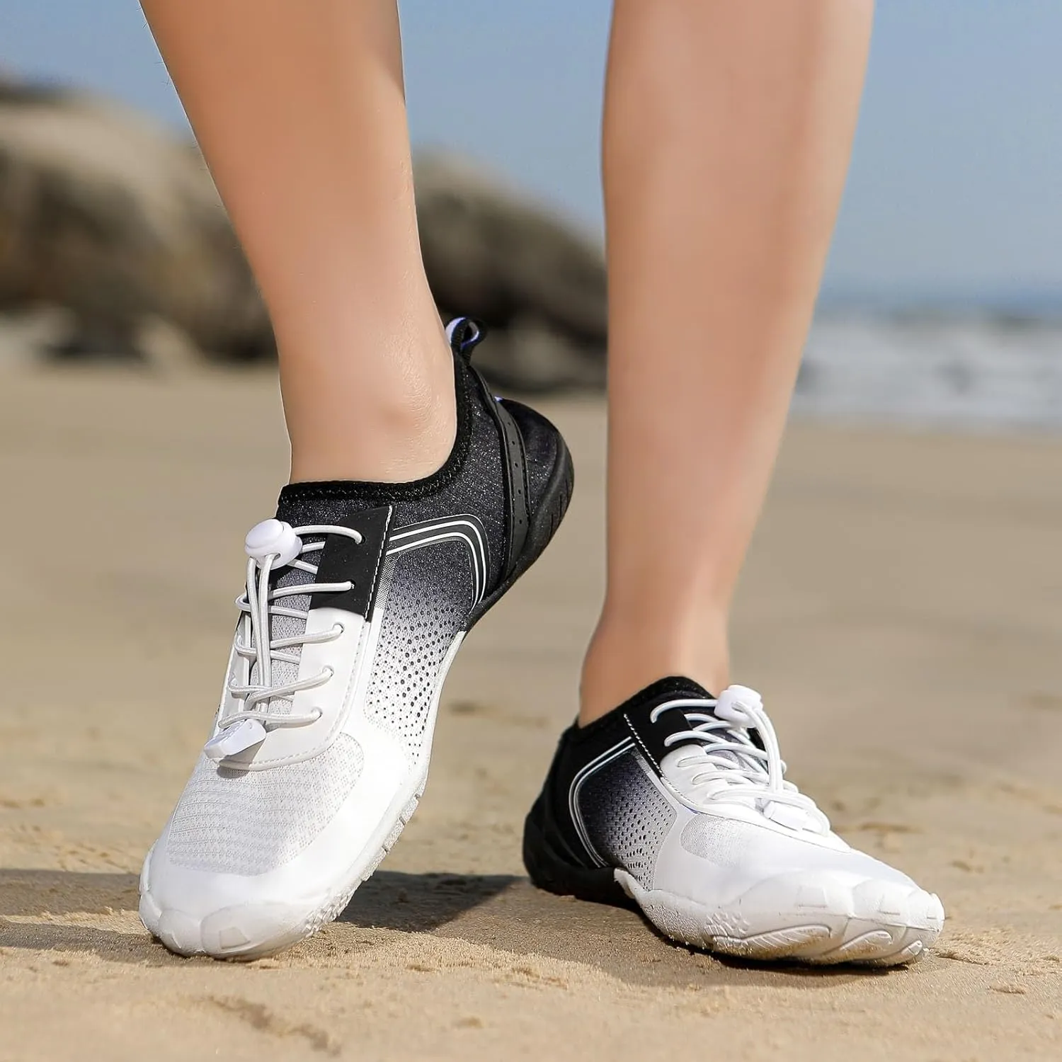 Water Shoes Mens Womens Beach Swim Shoes Non Slip Quick-Dry,Aqua Socks Pool Shoe for Wading Diving Yoga Aerobics Lightweight Couples Summer Breathable Hiking Shoe Indoor Fitness Comfy Footwear