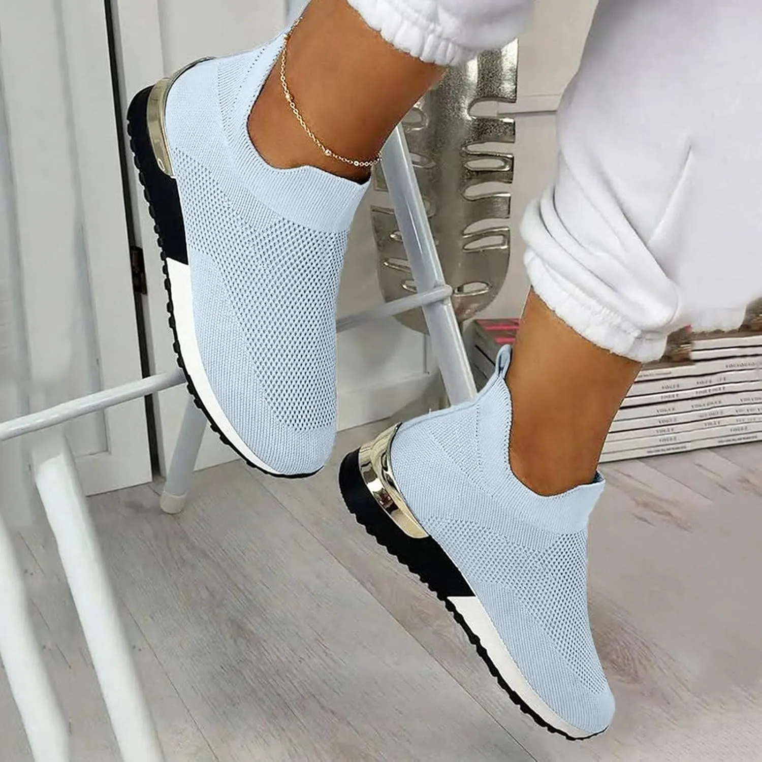 Wide Toe Box Casual Sneakers Women Walking Shoes Women Arch Support Slip On Gym Shoes for Women Wide Width Slip On Shoes Women Wide Toe Box Zapatos Negros De Tacon Bajo para Mujer