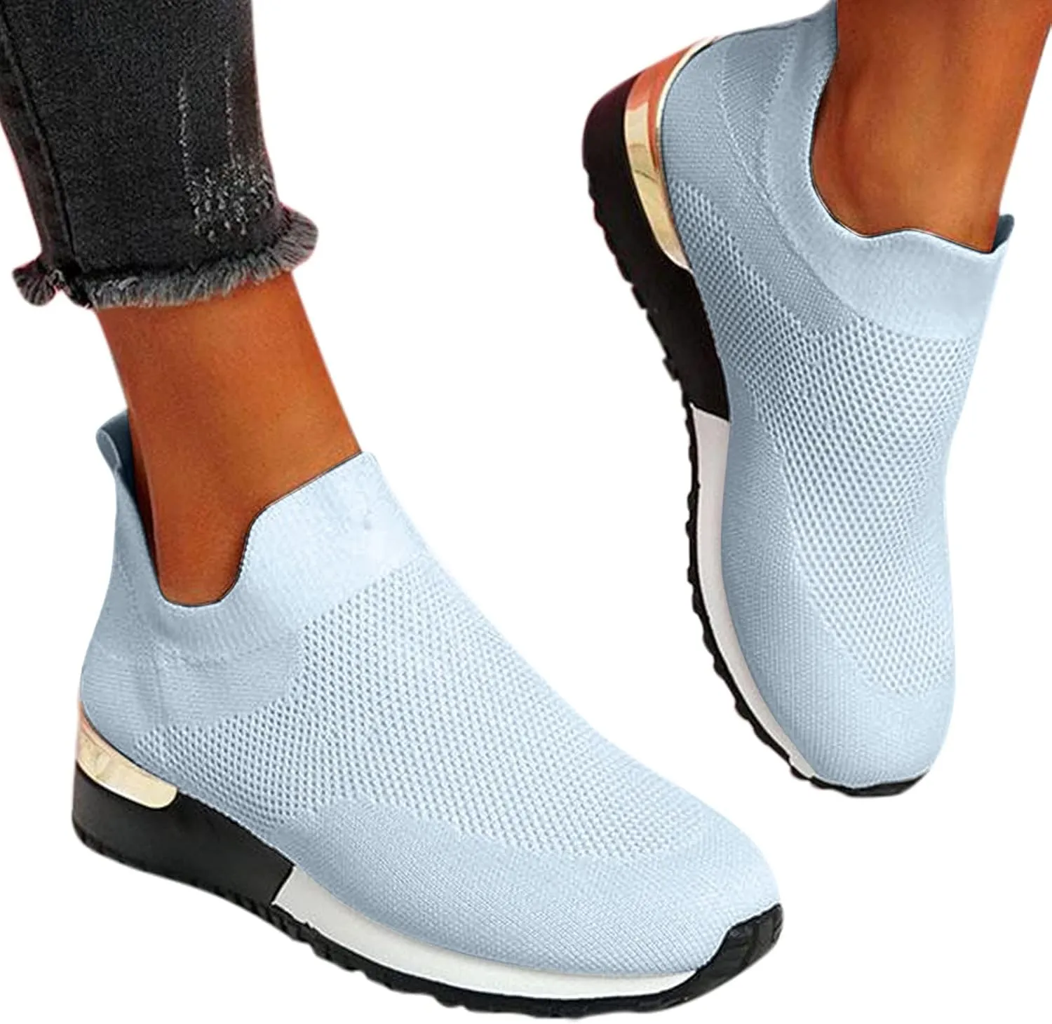 Wide Toe Box Casual Sneakers Women Walking Shoes Women Arch Support Slip On Gym Shoes for Women Wide Width Slip On Shoes Women Wide Toe Box Zapatos Negros De Tacon Bajo para Mujer