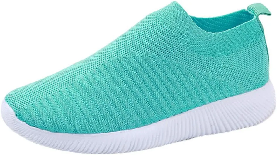Women Casual Comfort Trainer Summer Breathable Lightweight Flexible Sneakers Slip On Running Sport Shoes