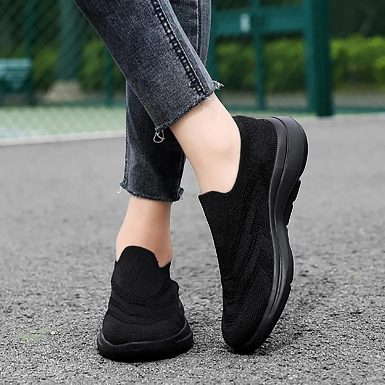 Women Slip Ons Sneakers Shoes Mesh Knit Size 8 Wide Non Slip Black Work Shoes for Women Womens Shoes Casual Fall Wedge Fall Wedge Sneakers for Women 2023 Walking Shoes Women Size 11.5 Wide Slip On