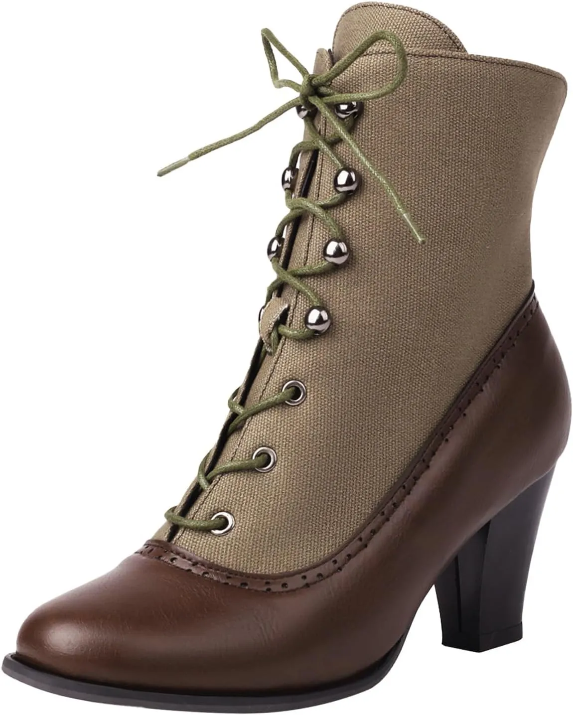 Women's Ankle Boots Victorian Boots Black Boots Chunky Heel Lace Up Witch Boots Knight Boots Cowgirl Rain Boots Mid Calf Side
