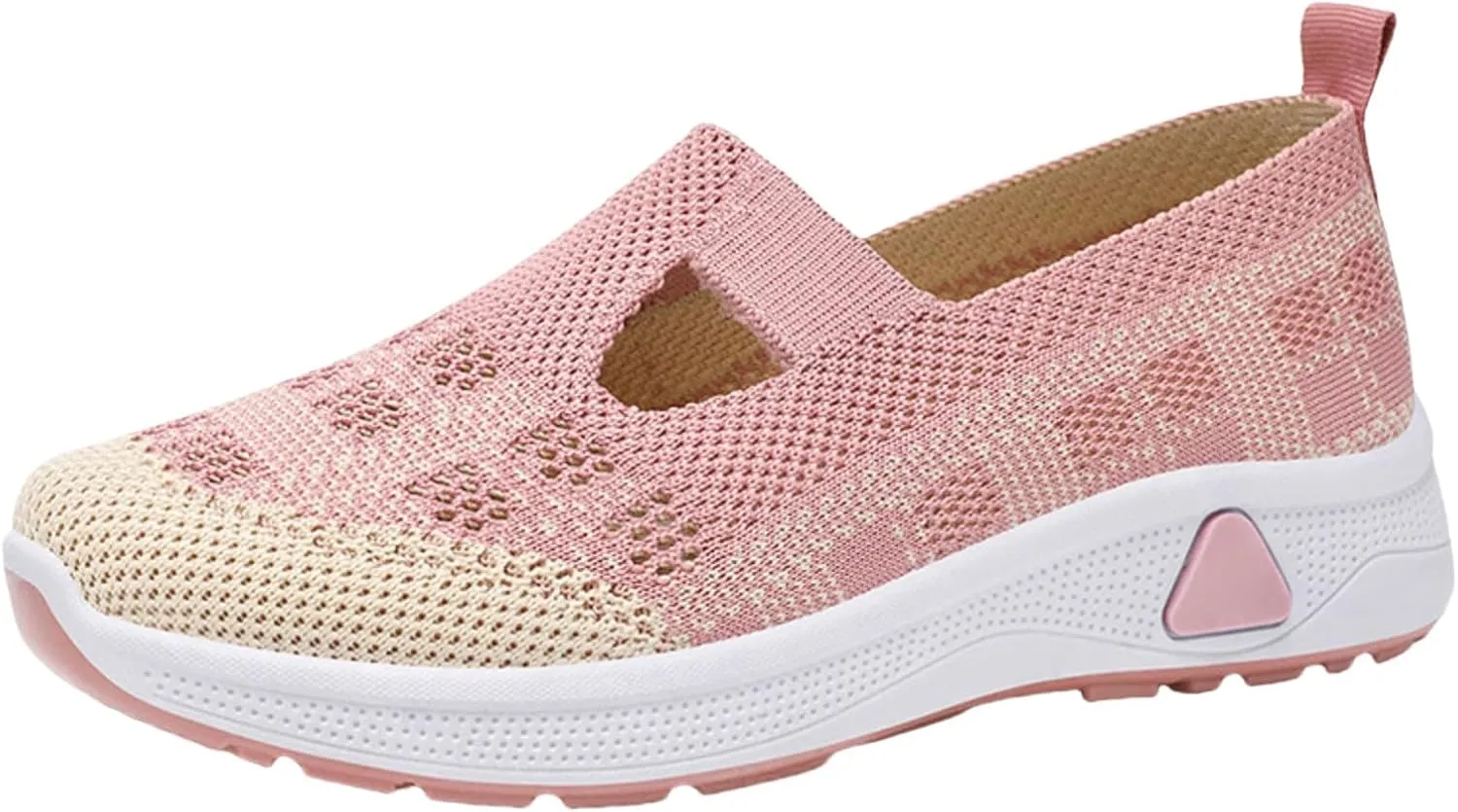 Womens Athletic Hiking Woven Orthopedic Breathable Barefoot Hands Free Slip in Sock Sneakers Mesh Trainers Comfortable Casual Air Cushion Walking Running Jogging Trave Shoes