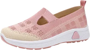 Womens Athletic Hiking Woven Orthopedic Breathable Barefoot Hands Free Slip in Sock Sneakers Mesh Trainers Comfortable Casual Air Cushion Walking Running Jogging Trave Shoes