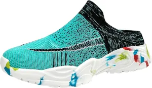 Womens Backless Sneakers Mesh Slip-on Mule Shoes Non Slip Work Shoes Women Slip On Casual Shoes Slip On Men's Fashion Sneakers Platform Tennis Shoe Loafers Casual Slip On