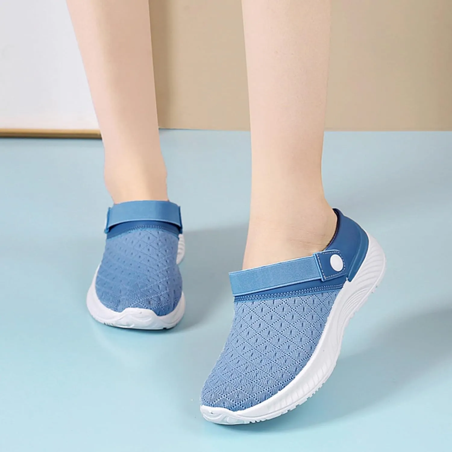 Women's Backless Walking Sneakers Summer Slip-on Tennis Shoes Men Winter Slip On Shoes Casual Brown Sneakers Platform Tennis Shoe Loafers Casual Slip On