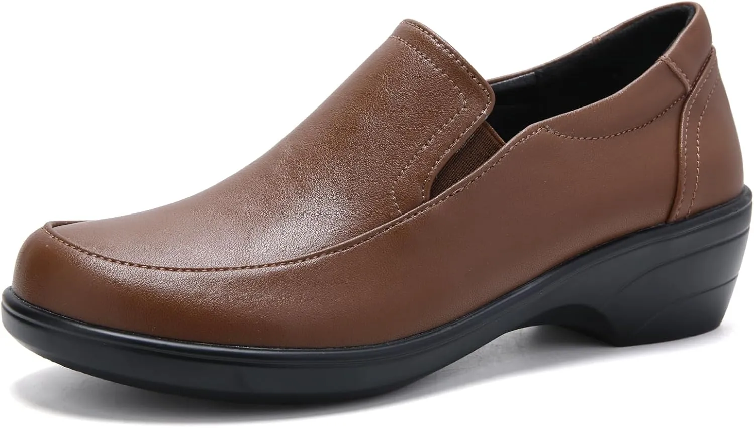 Women's Classic Loafers Leather Slip-ons Chunky Platform Penny Shoes