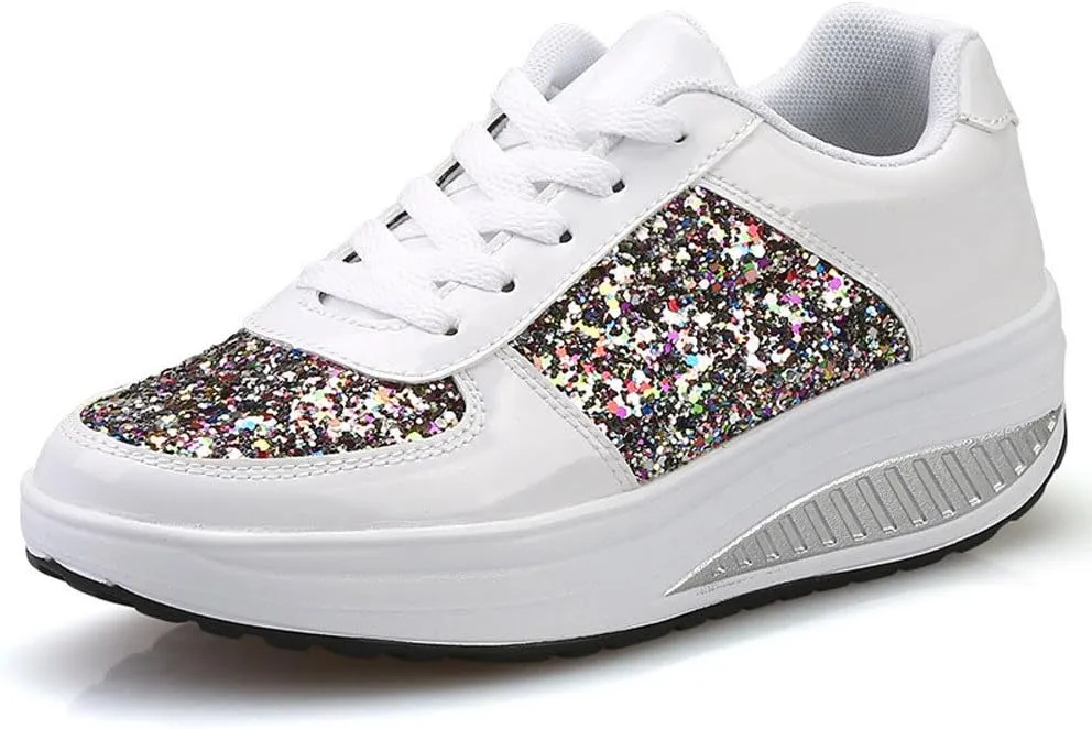 Women's Fashion Platform High Top Sneakers Zapatos para Mujer Comodos De Fiesta Wide Width Sneakers for Women Slip Ons Sneakers for Women Shoes for Wedding Guest Women Comfy Fall