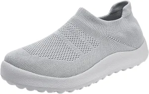 Womens Ladies Walking Running Shoes Slip On Lightweight Mens Casual Shoes Mesh Breathable Casual Shoes Slip On Black Platform Sneaker Slip On Tennis Shoe Loafers Shoe