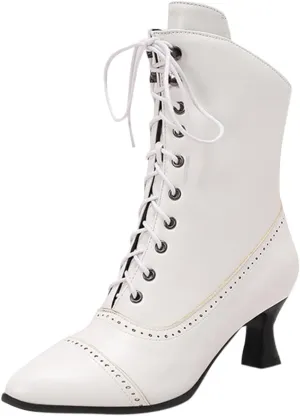 Women's Lug Sole Combat Ankle Bootie Lace up Low Chunky Block Boots Fashion Causal Shoes Side Zipper Pull On Chelsea Chukka