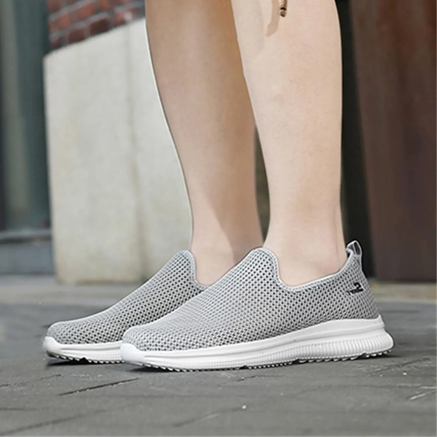 Womens Non Slip Work Shoes Slip On Water Resistant Womens Running Shoes Comfort White Casual Shoes Dress Sneakers White Tennis Shoe Cross Trainer Shoe