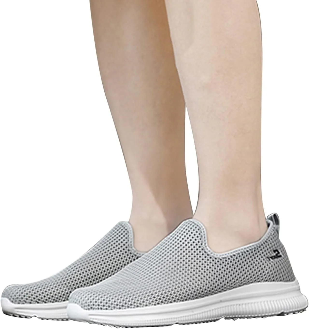 Womens Non Slip Work Shoes Slip On Water Resistant Womens Running Shoes Comfort White Casual Shoes Dress Sneakers White Tennis Shoe Cross Trainer Shoe