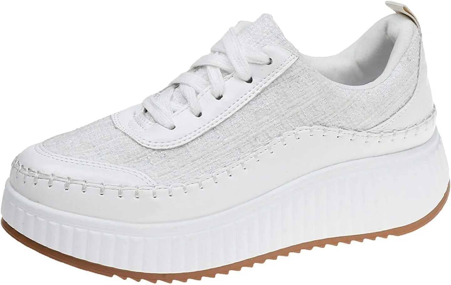 Women's Platform Sneakers Arch Support Lace Up Casual Slip On Non Slip Walking Shoes Ladies Fashion Air Cushioned Comfortable Soft Insole Classic Boat Shoe Jogging Sneaker