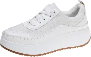 Women's Platform Sneakers Arch Support Lace Up Casual Slip On Non Slip Walking Shoes Ladies Fashion Air Cushioned Comfortable Soft Insole Classic Boat Shoe Jogging Sneaker