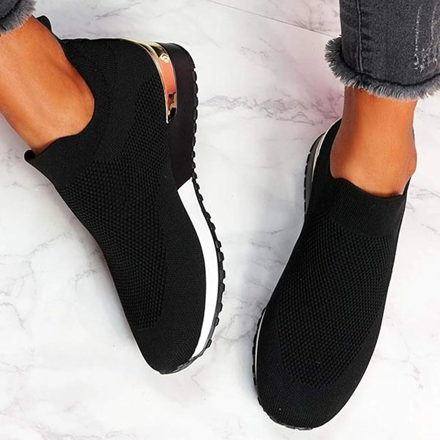 Women's Runing Breathable Trainers Orthopedic Air Cushion Athletic Sneakers Ladies Breathable Mesh Running Shoes