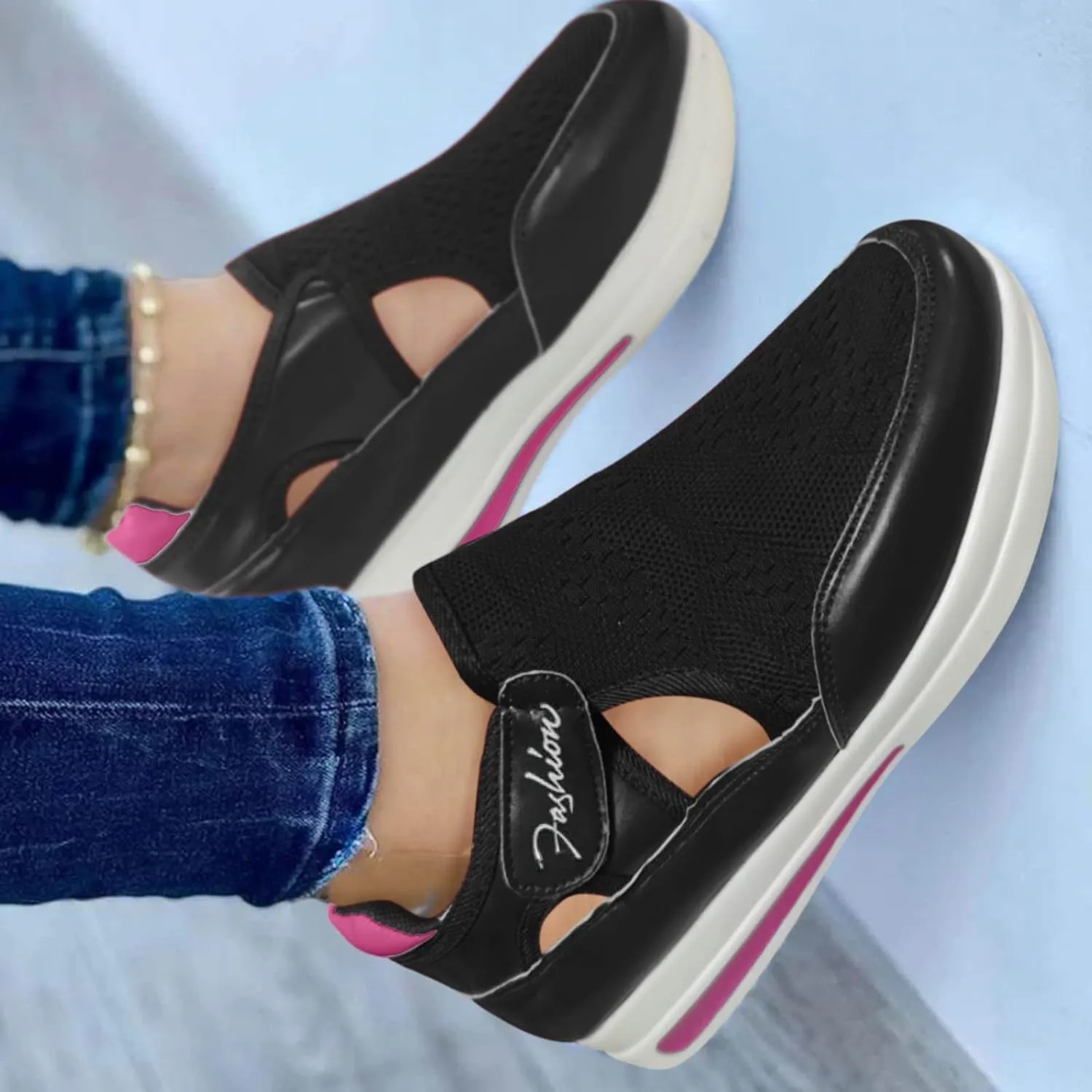 Womens Running Shoes Wide White Women's Athletic Walking Shoes Slip On Casual Mesh Wide Foot Workout Shoes Women White Platform Sneakers for Women Wide Fall Slip On Shoes for Women 2023 Trendy