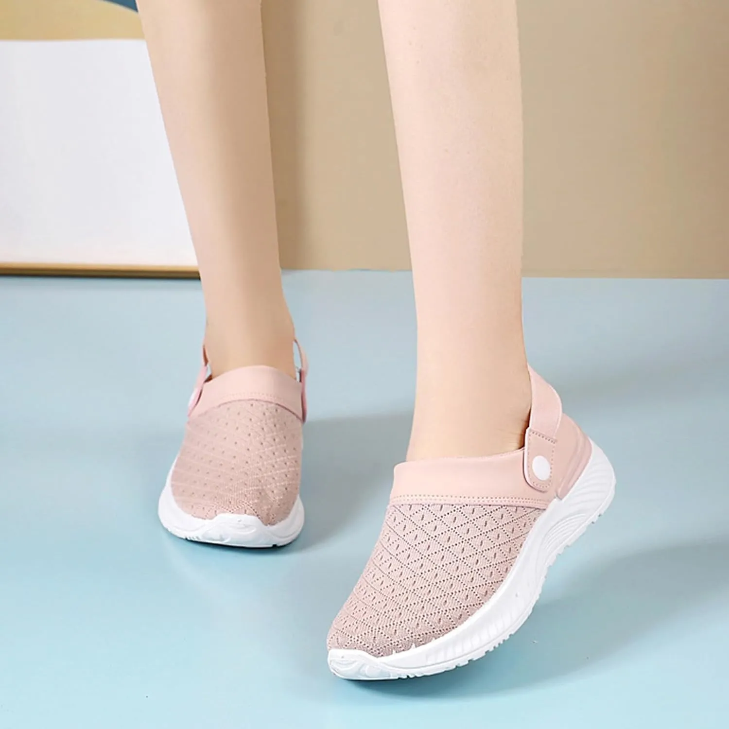 Women's Slip-on Mule Sneakers Lightweight Slip On Shoes Women Lether Men's Shoes Casual Women Shoes Sneakers Red Tennis Shoe Loafers Casual Slip On