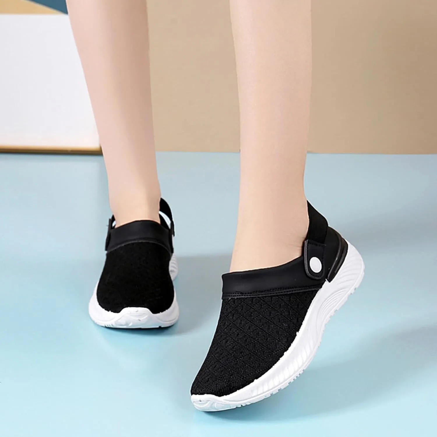 Women's Slip-on Mule Sneakers Lightweight Womens Tennis Shoes Wide Feet Casual Slip On Shoes Wedge Sneakers Brown Tennis Shoe Loafers Casual Slip On
