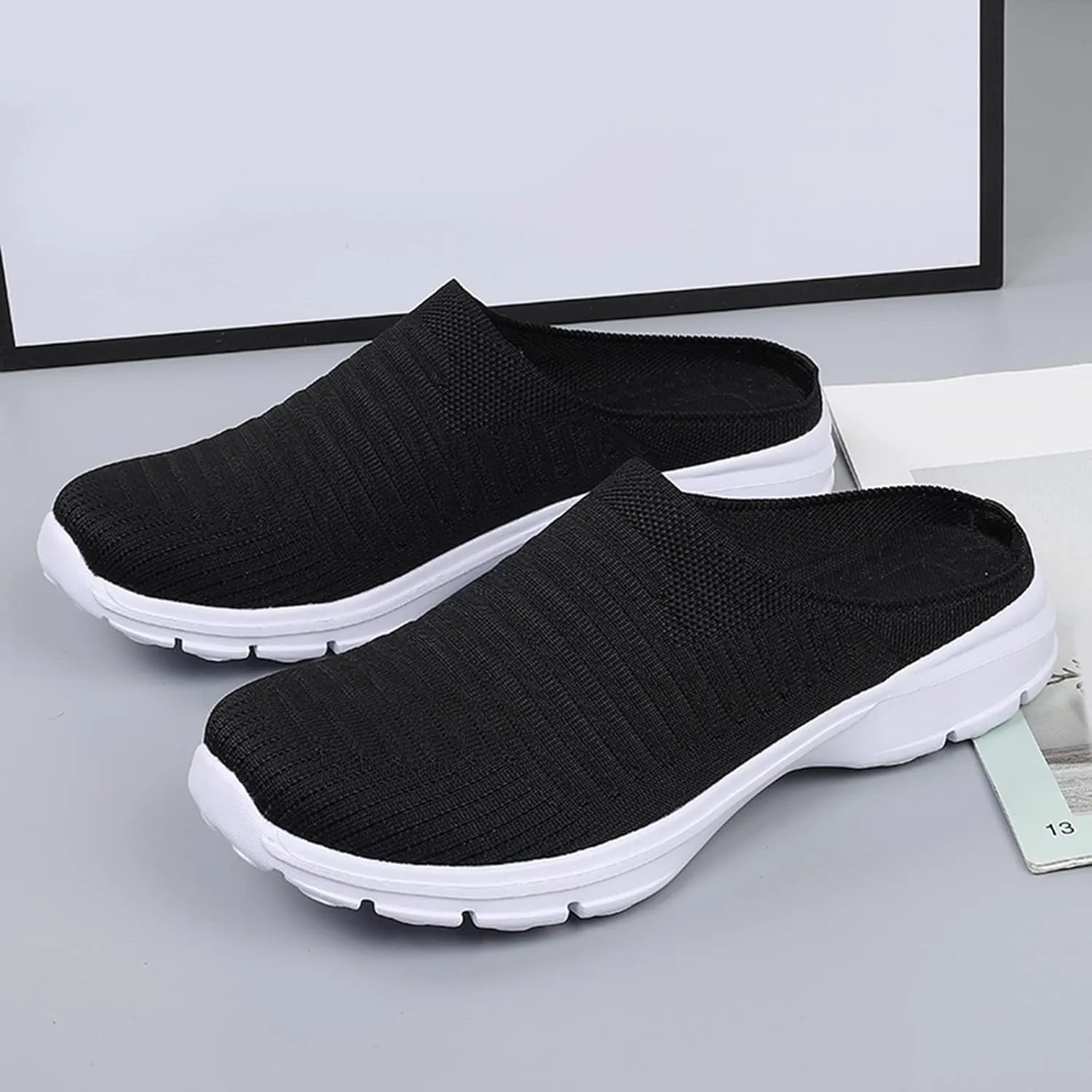 Women's Slip-On Orthopedic Arch Support Backless Mens Running Shoes Wide Men Casual Shoes Brown Sneakers Slip On Tennis Shoe Loafers Casual Slip On
