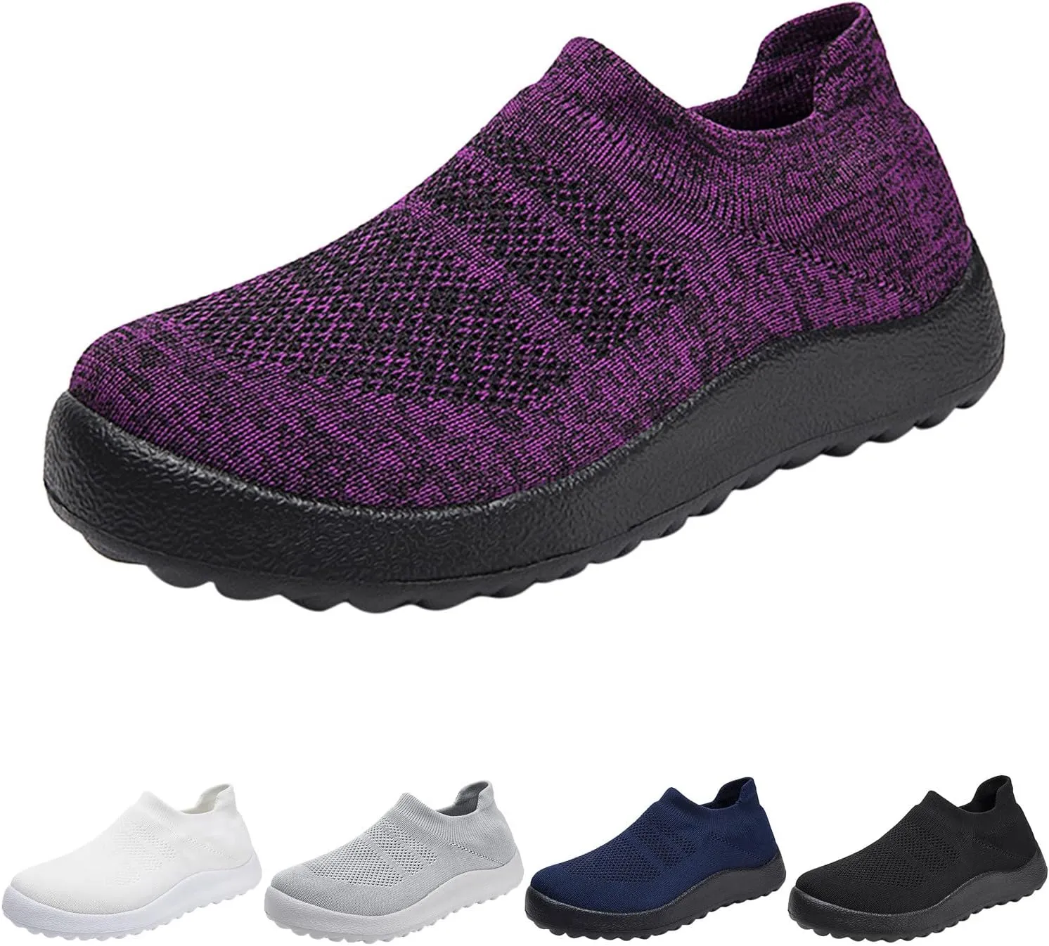 Women's Slip-on Shoes Wide Width Sneakers Hands Free Non Slip Work Shoes Women Walking Woman Shoes Casual White Sneakers Slip On Tennis Shoe Loafers Shoe